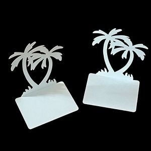 VTG Mid Century Moxie Metal Palm Tree Bookends 1976 WHITE Bicentennial Florida